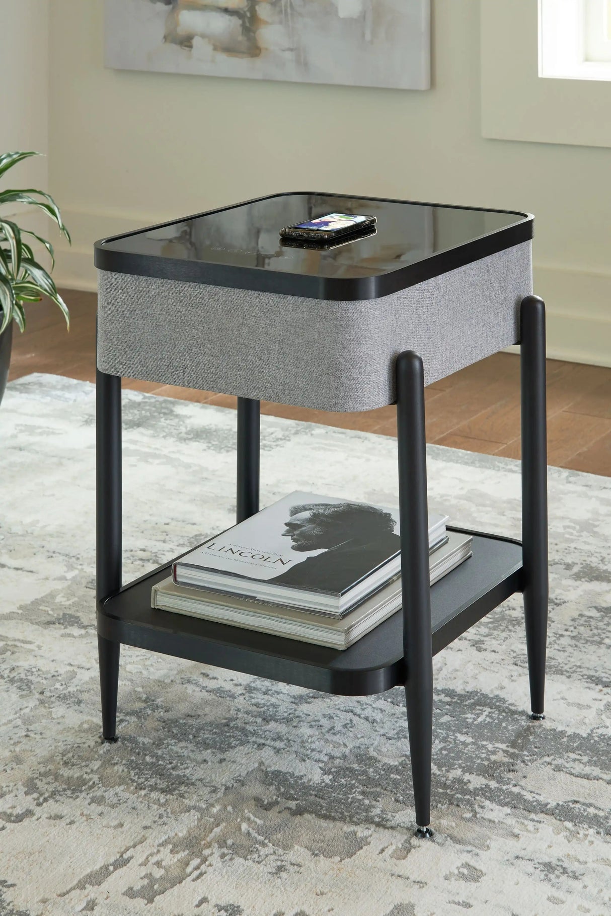 Jorvalee - Accent Table with Speaker - Gray / Black - Best Buy Furniture