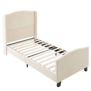 Platform Bed Frame With Tall Headboard And High Footboard