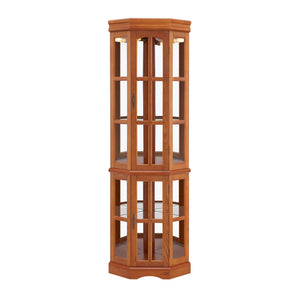 Corner Curio Cabinet With 5 Shelves And Lighting System