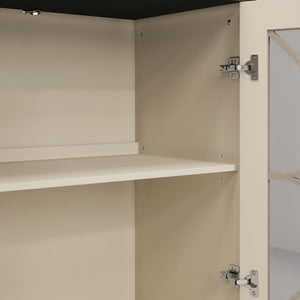 Elegant 4 Door Cabinet With Tempered Glass Doors