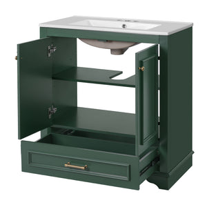 Bathroom Vanity With Sink, Cabinet & 2 Soft Closing Doors & Adjustable Shelf