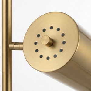 Harmony - Floor Lamp With Rotary Switch Triple Spots Block Base - Gold