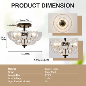 Smoky Semi Flush Mount Ceiling Light