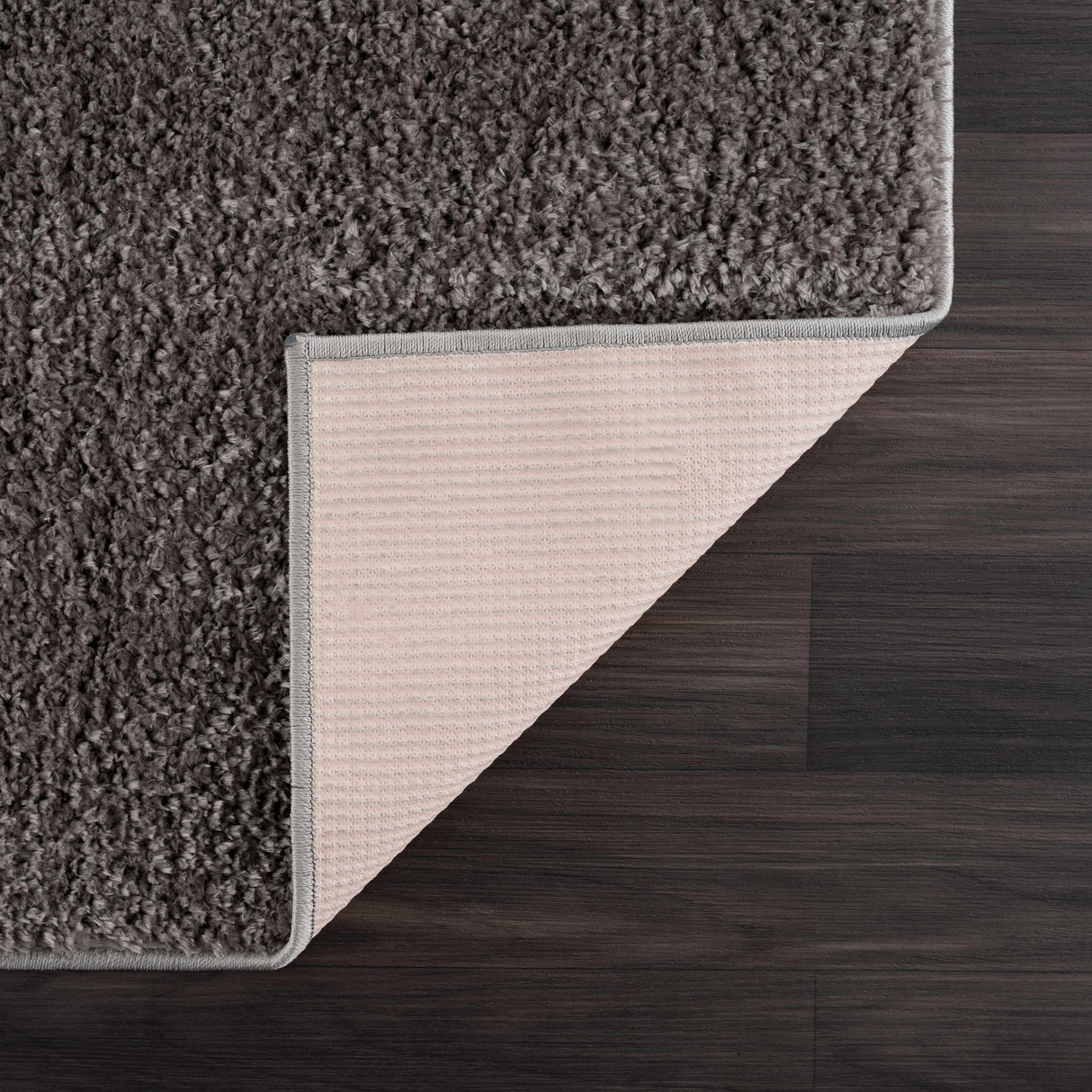 Judy Solid Dark Gray Washable Shag Rug - Promo