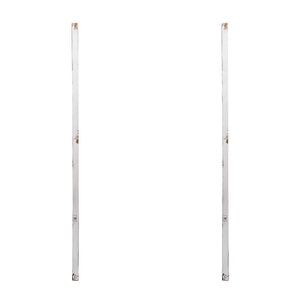Large Wooden Wall Art Panels With Distressed Round Mirror Accents (Set of 2) - White