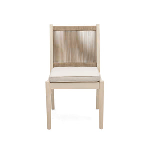 Cordoba - Dining Chair (Set of 2) With Acacia Wood Frame And Water Repellent Fabric - Beige / Yellow