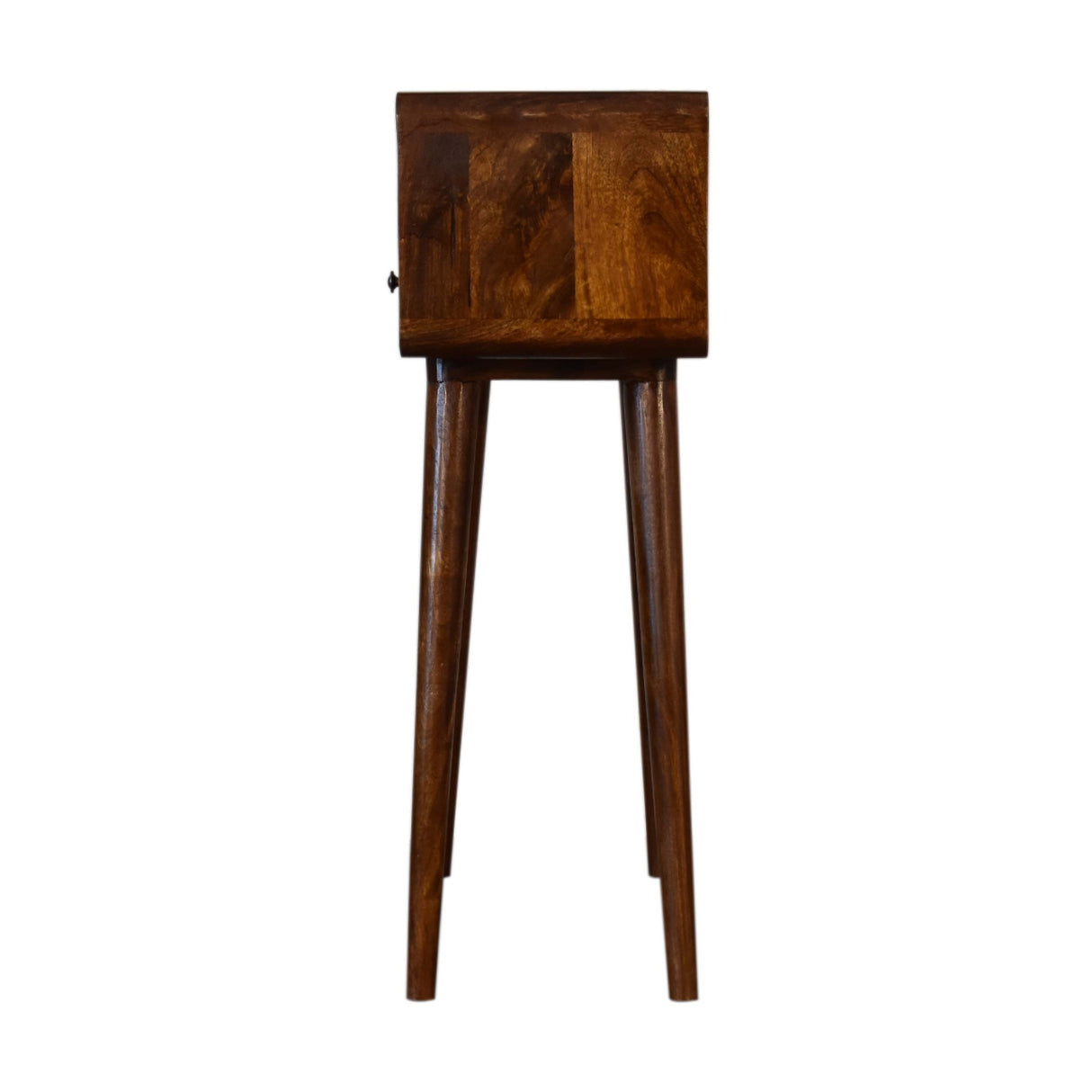 Solid Wood Mini Console Table, 2 Drawers, 1 Open Slot