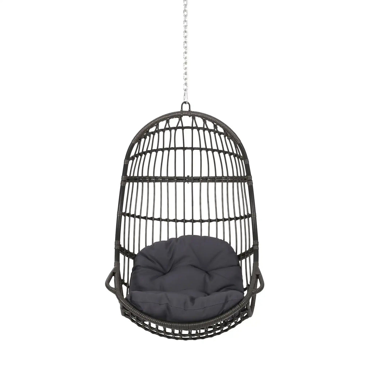 Rustic Hanging Basket Chair With Cushion - Best Buy Furniture