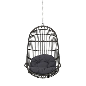 Rustic Hanging Basket Chair With Cushion - Best Buy Furniture