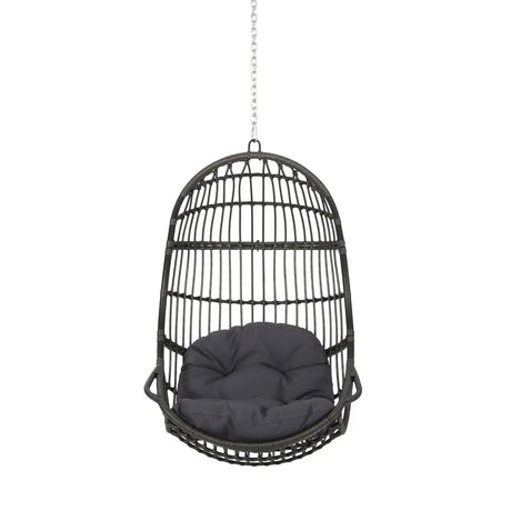 Rustic Hanging Basket Chair With Cushion - Best Buy Furniture