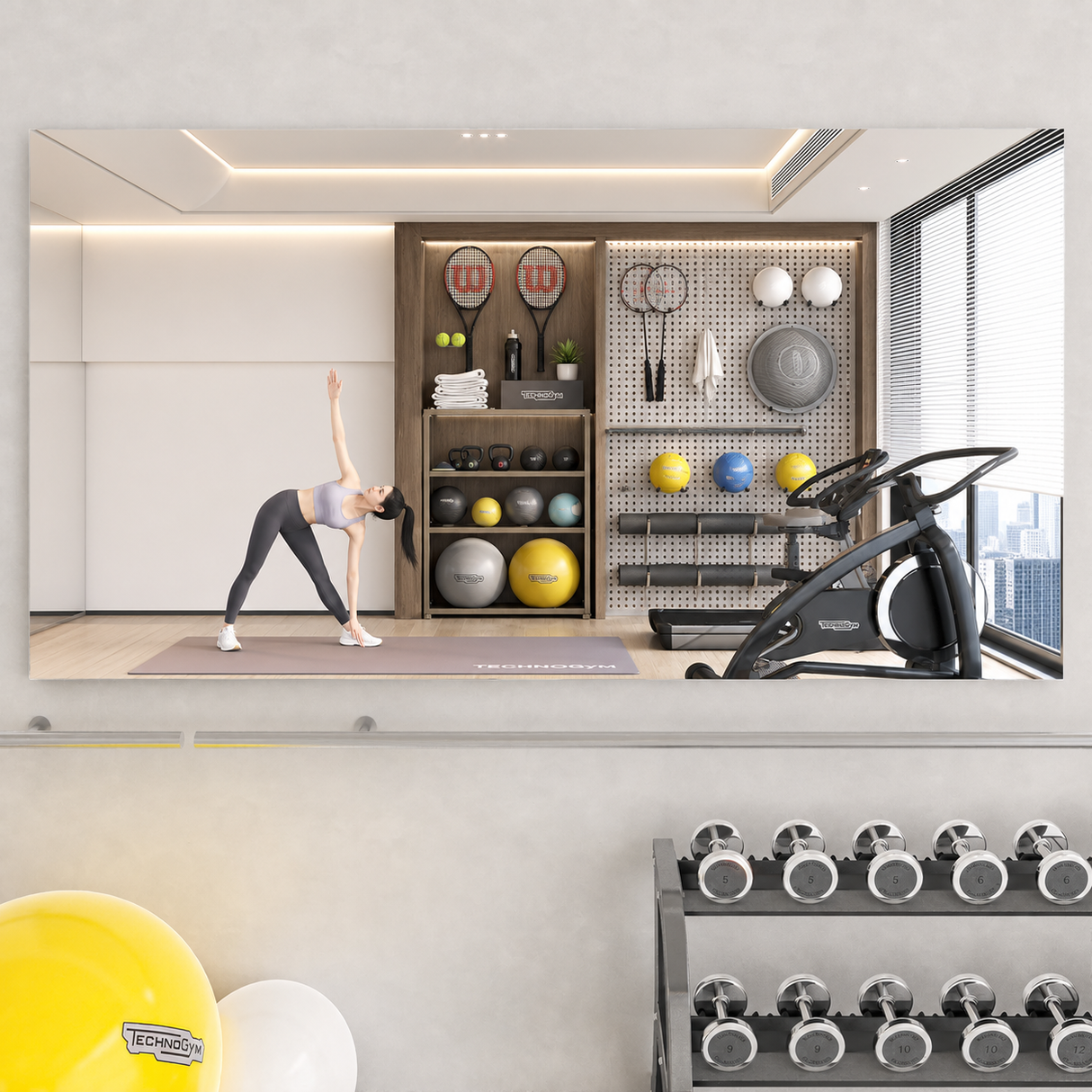 Home Gym Workout Mirror 72" L x 36" W