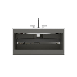 TIA 36" Wall Mount Space Gray Bathroom Vanity