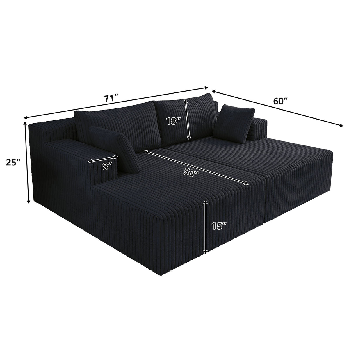 Cloud Sectional Couch with Shape Chaise