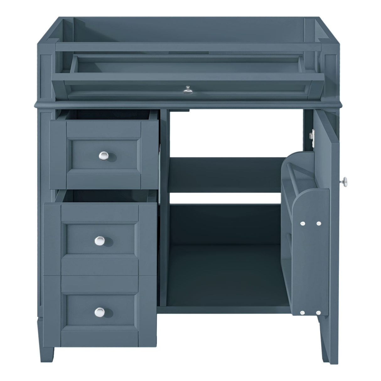 Bathroom Vanity With 2 Drawers And Tip-Out Drawer, Storage Cabinet