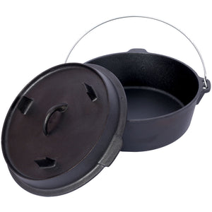 Pre-Seasoned Cast Dutch Oven With Skillet Lid And Pot Rack