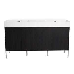 Freestanding Bathroom Vanity With Resin Sink And Storage Cabinet