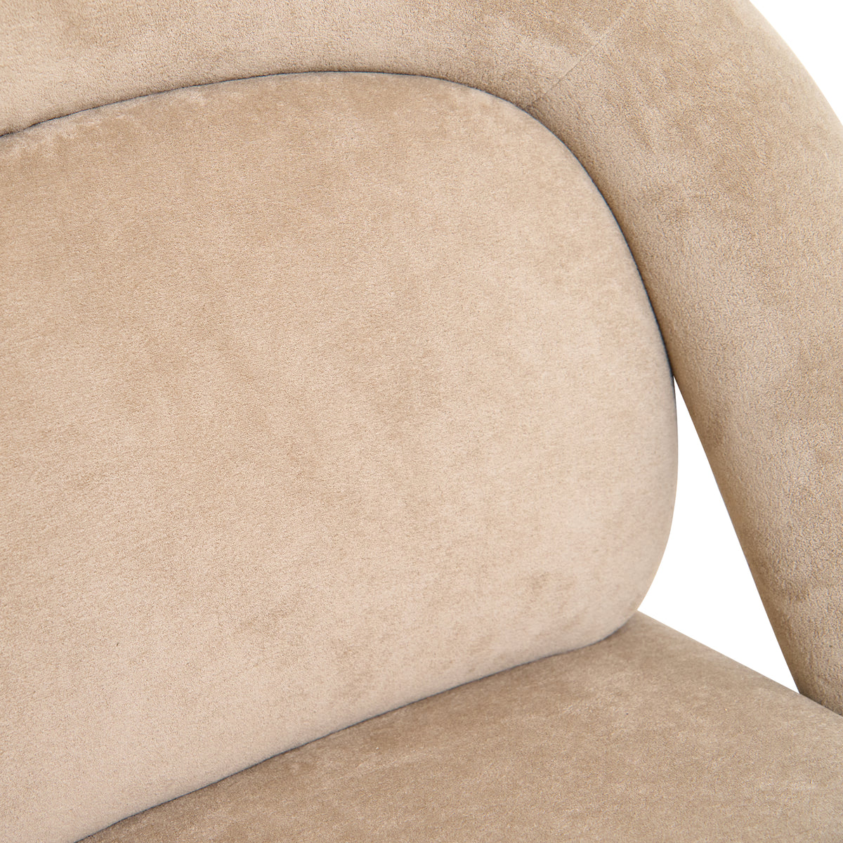 Stylish Dark Beige Velvet Lounge Chair
