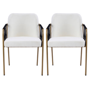 Modern Glam Upholstered Dining Chairs (Set of 2)