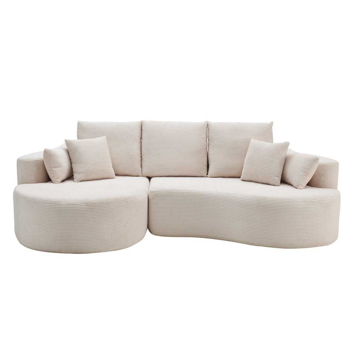 106 In. 2-Piece Fabric Cloud Curved Sectional Sofa with Chaise