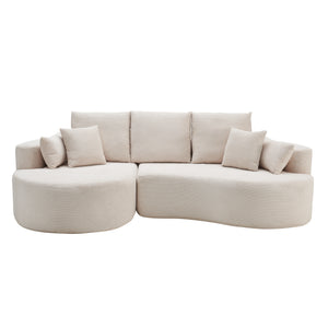 106 In. 2-Piece Fabric Cloud Curved Sectional Sofa with Chaise