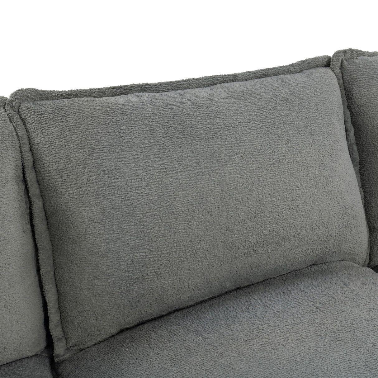 Modern Sofa Set With Double Layer Cushion And Side Storage Pockets