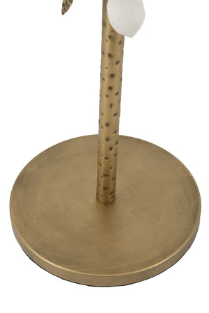 Round Iron Side Table with Botanical Details