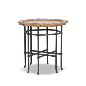 Foundry 24" Square Reclaimed Pine Wood & Iron Side Table Antique