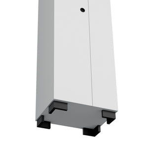 Attica Broom Cabinet Double-Door Design with Inner Shelves and Side Hangers