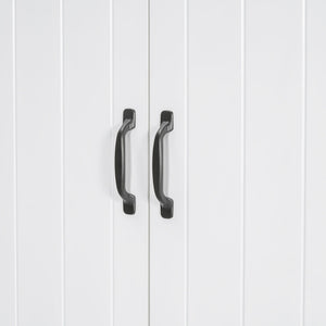 Modern Bathroom Storage Cabinet With Two Laundry Baskets, One Drawer, Adjustable Shelf