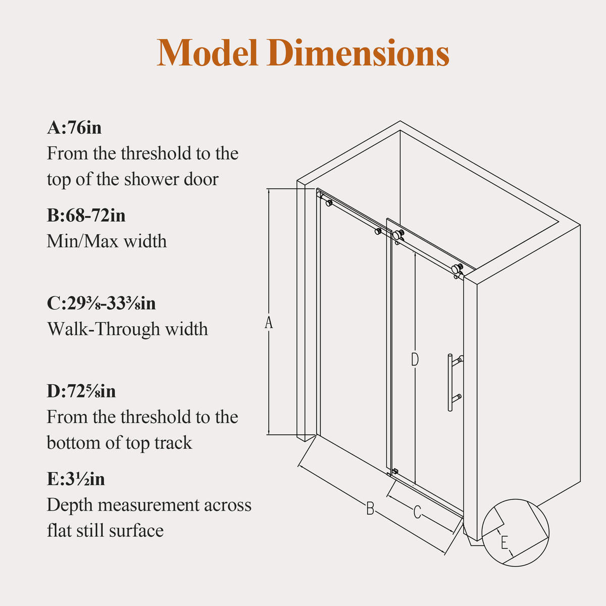 Frameless Single Sliding Shower Door