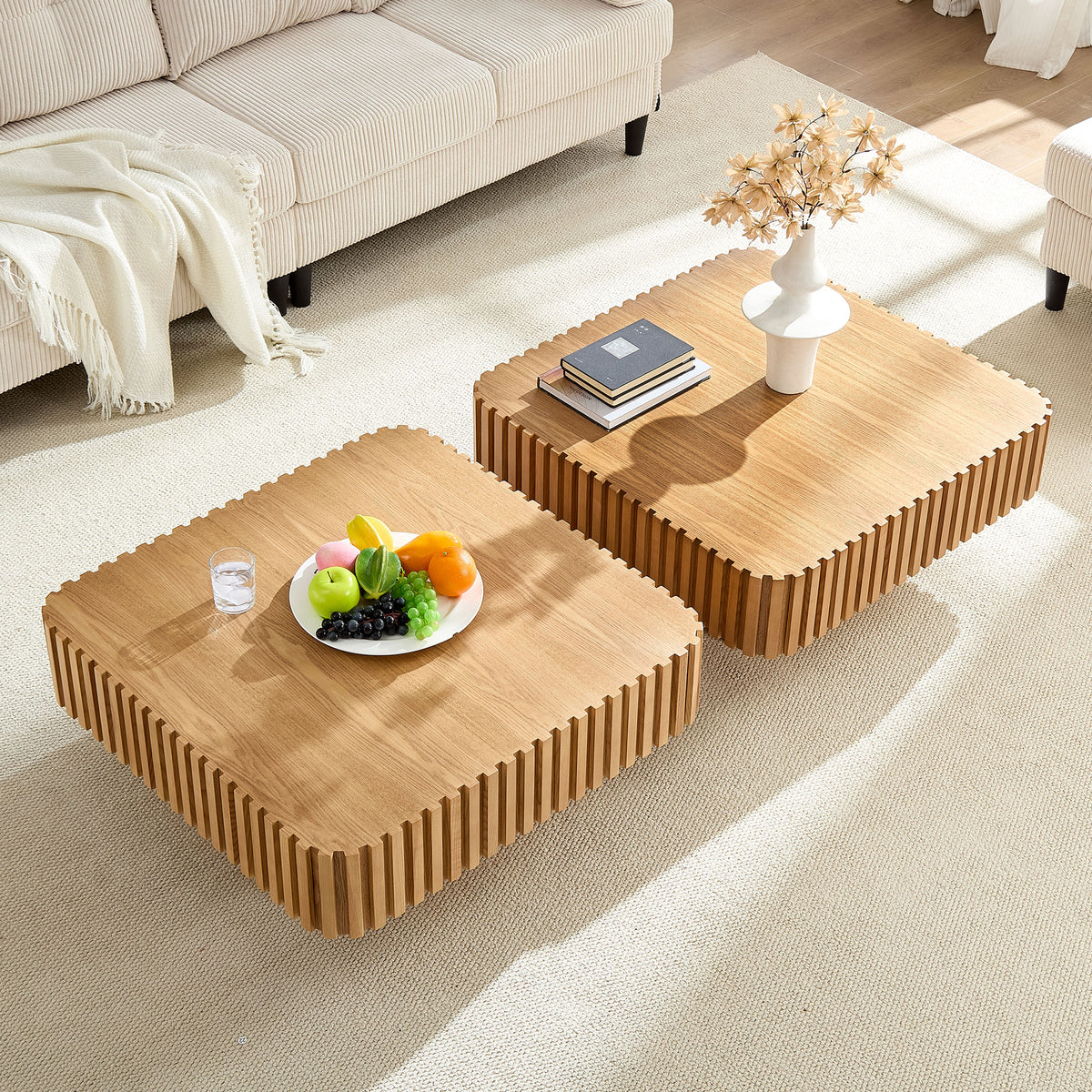 31.5 Inch Modern Handcraft Drum Coffee Table