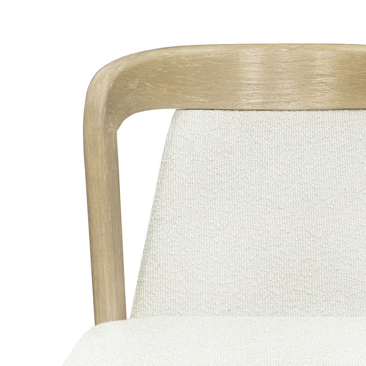 Upholstered Backrest Armless Dining Chairs (Natural Ash + Beige)