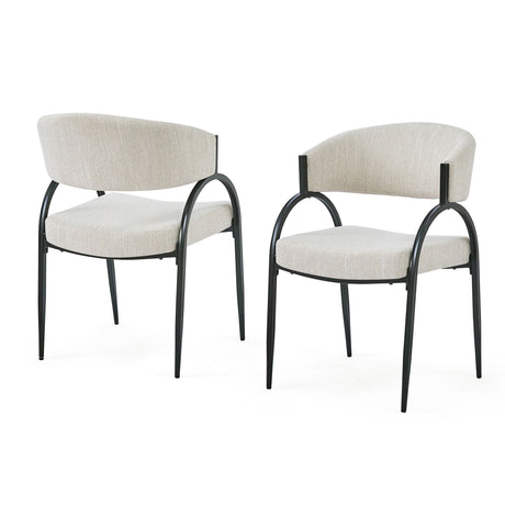Contemporary Upholstered Dining Chairs With Metal Legs (Set of 2) - Best Buy Furniture