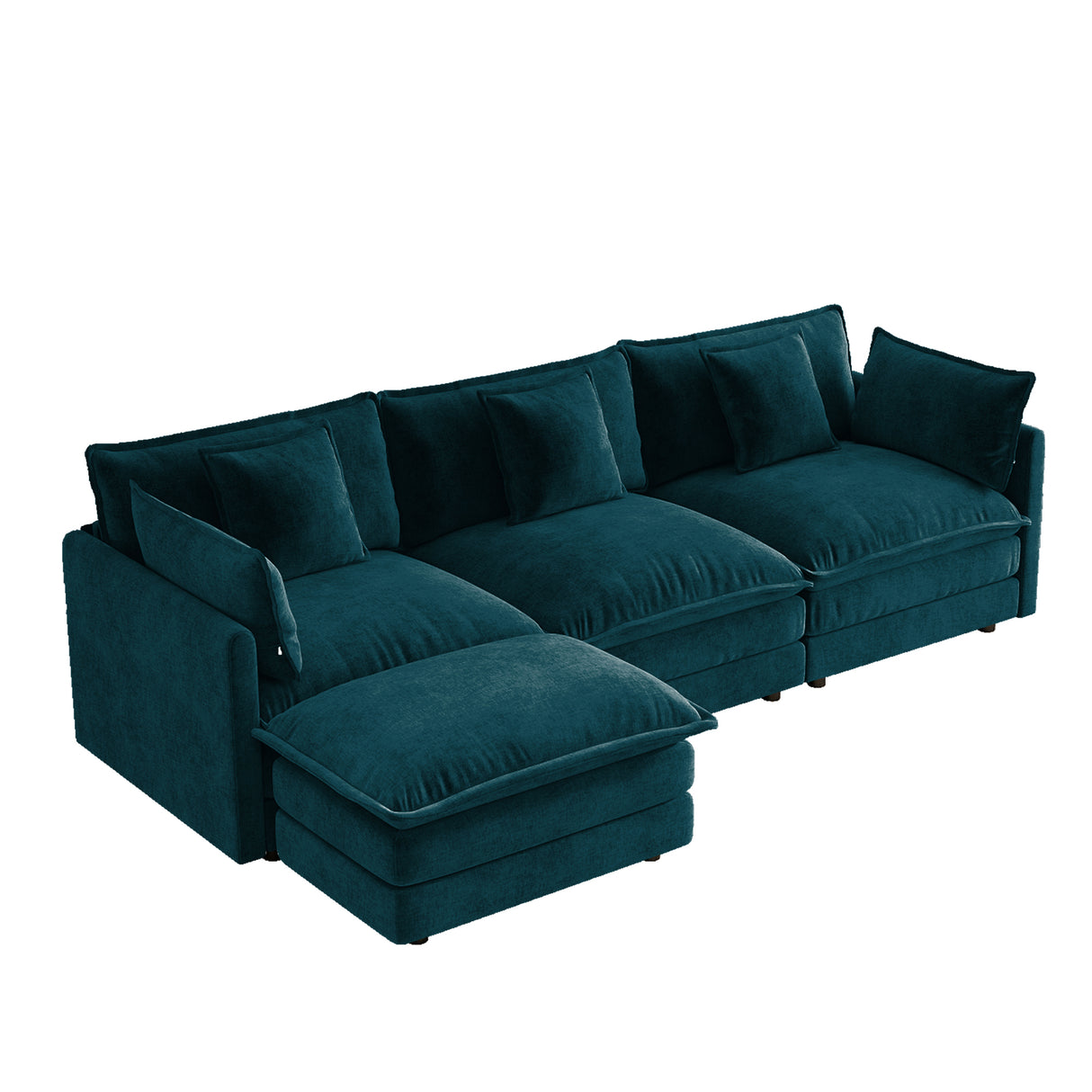 Oversize 3-Seater Sofa with Ottoman