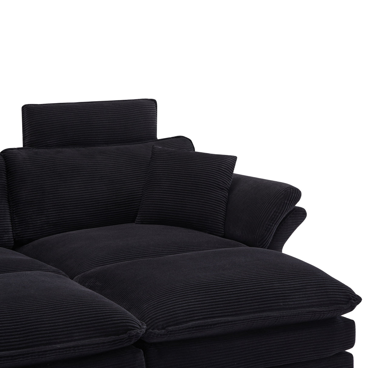 Modern Deep Seat Sectional Sofa With Ottoman