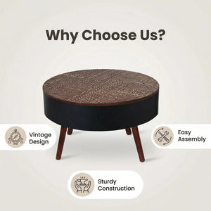 Round Coffee Table With Storage Function For Living Rooms
