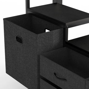 Queen Size Loft Bed with Desk & Shelves