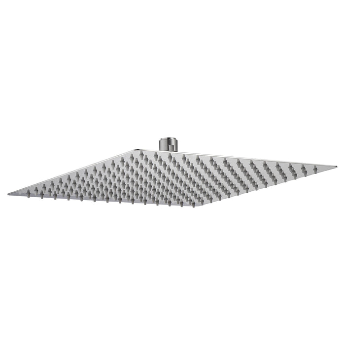 Ultra Thin Square Rainfall Shower Head with 12" Coverage - Gray or Pearl Silver