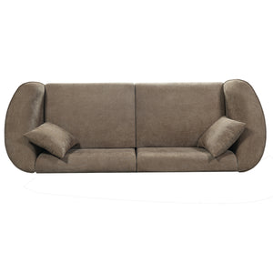87" Curved Contemporary Sofa in Brown