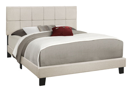 Queen Size Bed, Upholstered, Transitional - Beige - Best Buy Furniture