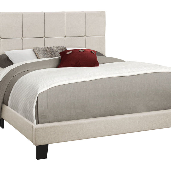 Queen Size Bed, Upholstered, Transitional - Beige - Best Buy Furniture