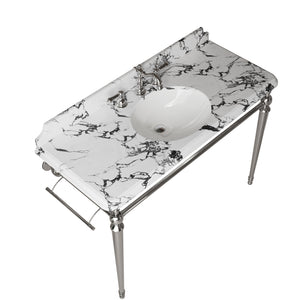 VICI 48" Bathroom Ceramic Undermount Basin and Artificial Marble Countertop