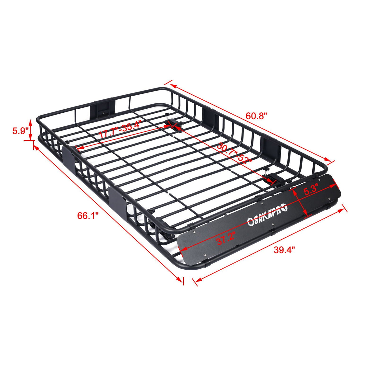 Motoring Rooftop Cargo Carrier Basket Steel Universal Fit Roof Rack