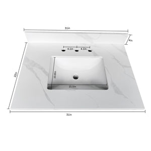 31-Inch Quartz Bathroom Vanity Top