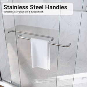 56-60"W x 60"H Semi-Frameless Double Sliding Shower Door