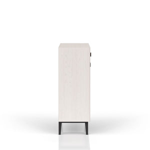Bar Cabinet With Large Storage - White / Pecan