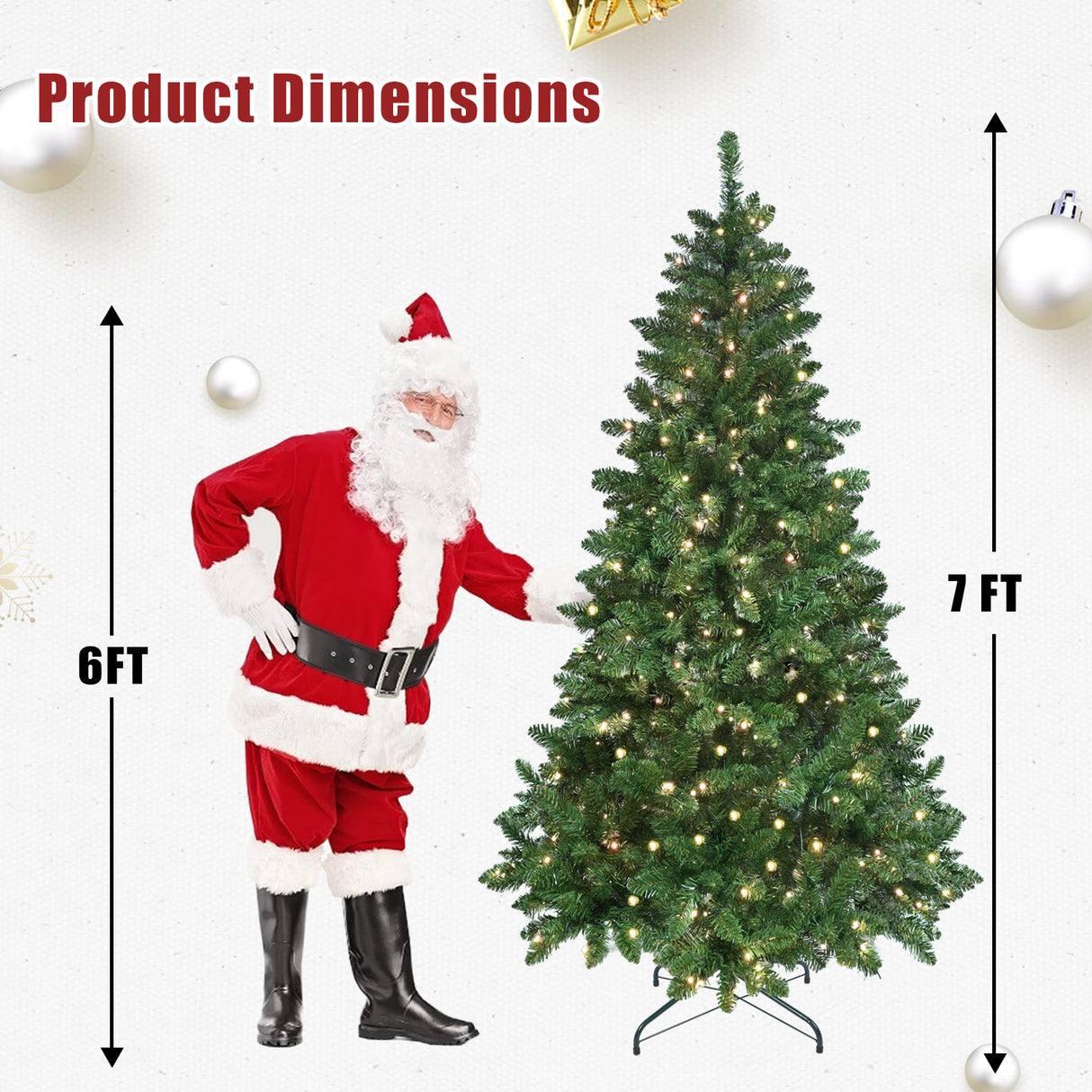 6ft Christmas Tree with WiFi-Controlled RGB Lights