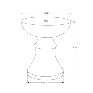 Round Accent Table, Indoor Outdoor - Black