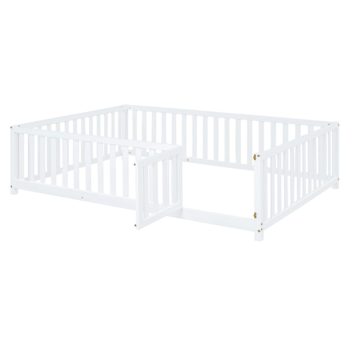Daybed With Fence Guardrails And 2 Drawers, Split Into Independent Floor Bed & Daybed
