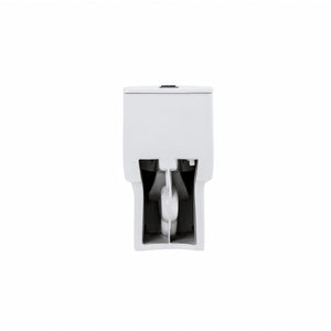 Elegant One Piece Toilet With Tornado Dual Flush, Siphonic S Trap 12", Soft Close Seat, Dual Flush, Ada Height, Glossy - Gloss White